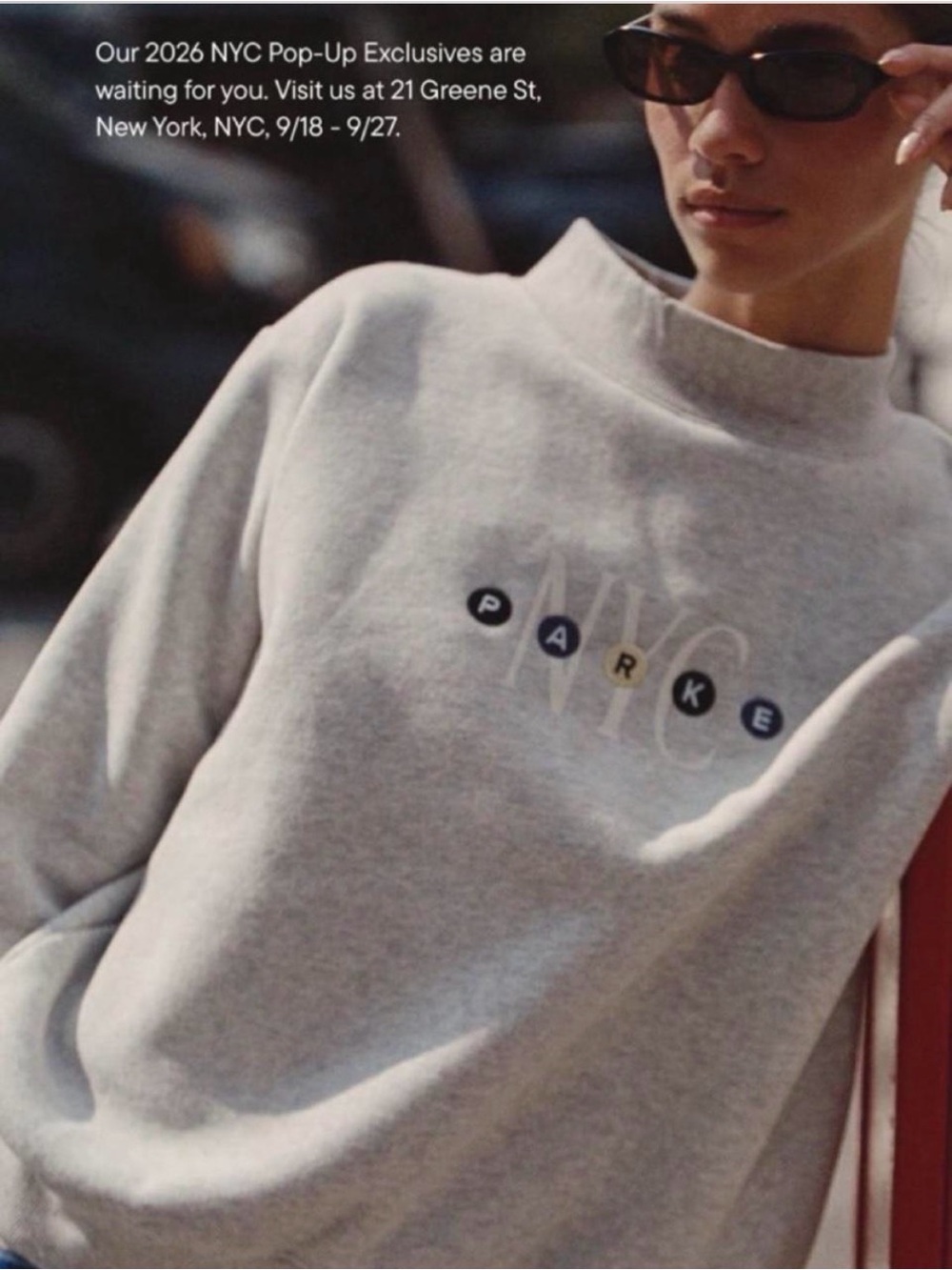 Parke NYC Pop Up Gray Subway Letters NYC Mockneck SMALL MEDIUM , LARGE XL